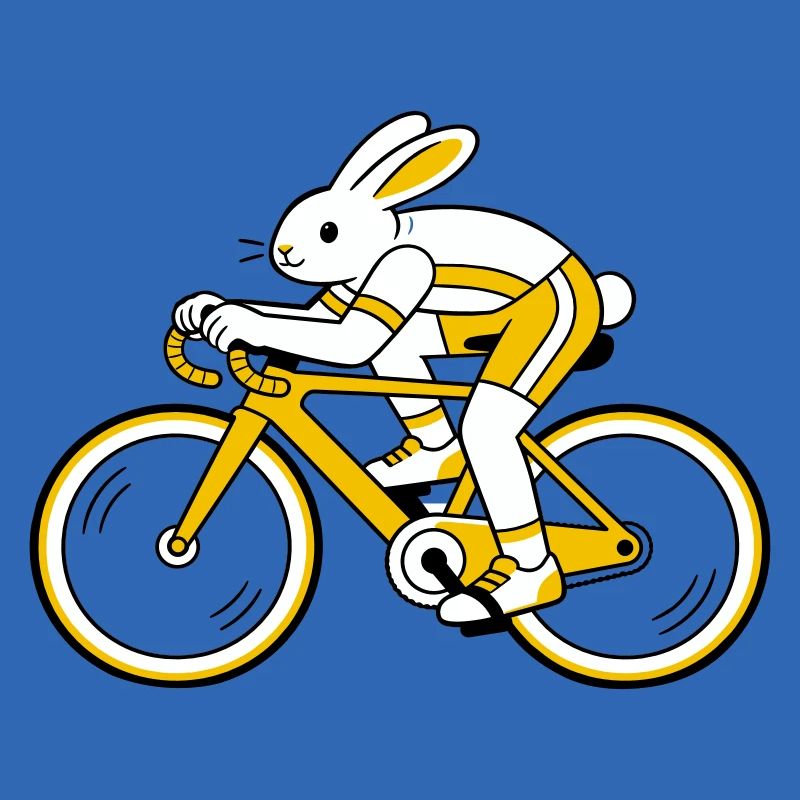hare on a racing bike