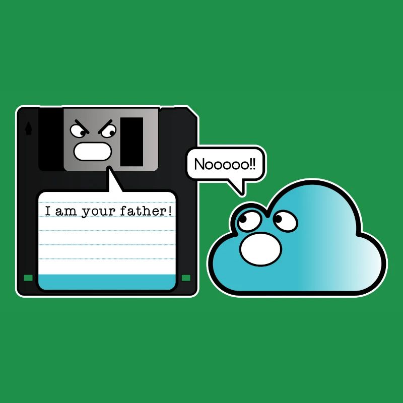 Diskette Cloud Speicher Vater Computer Witz