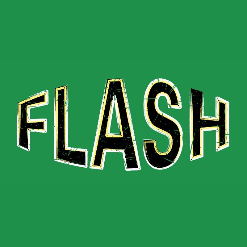 FLASH Label mit Blitzen