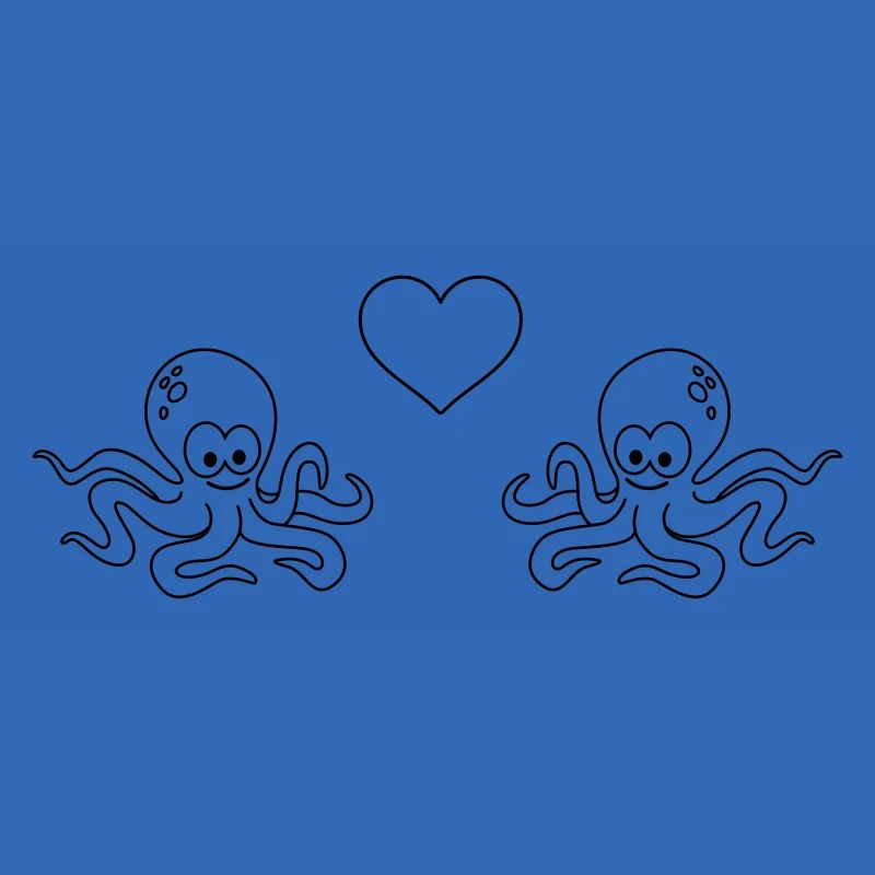 Krake Comic Paar liebe