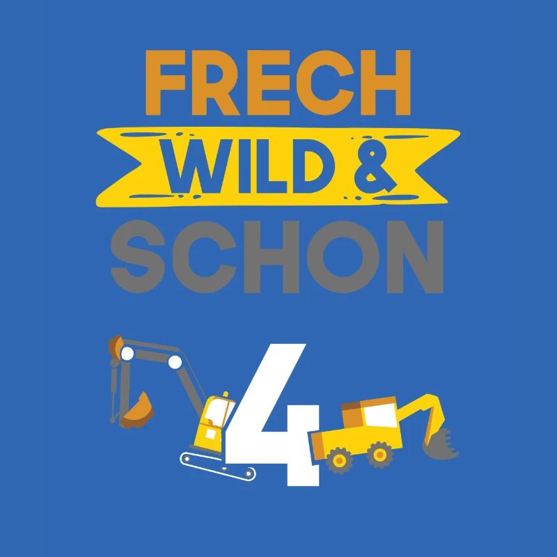 4 Jahre Geburtstag Junge Mädchen Bagger