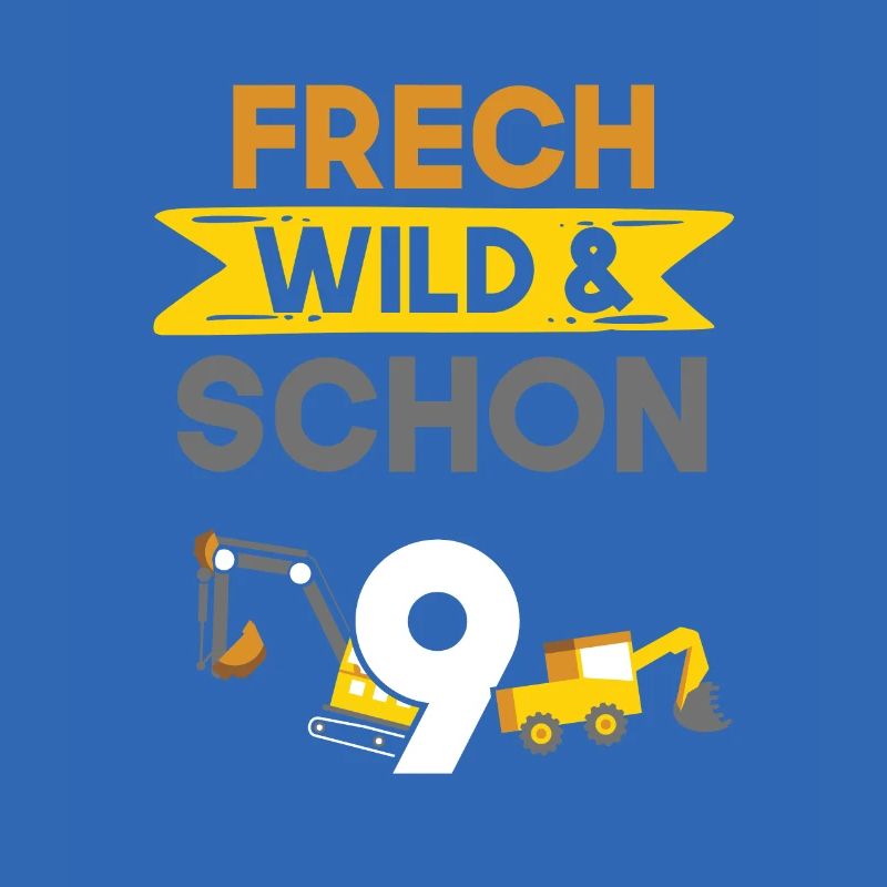 9 Jahre Geburtstag Junge Mädchen Bagger
