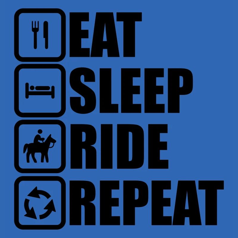 Manger, dormir, monter à cheval,équitation,cheval
