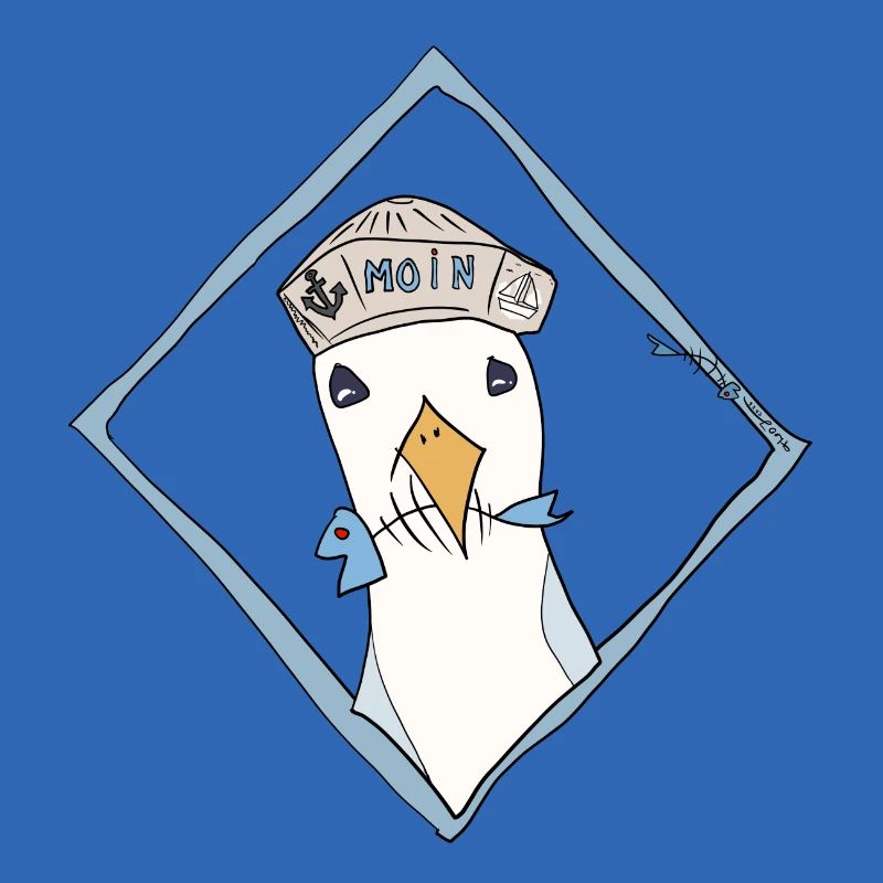 Moin Seemöwe im Diamantrahmen