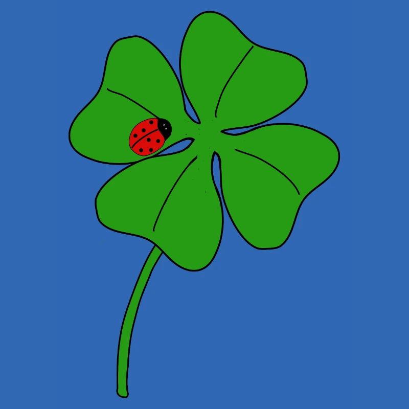 Lucky clover leaf with ladybug
