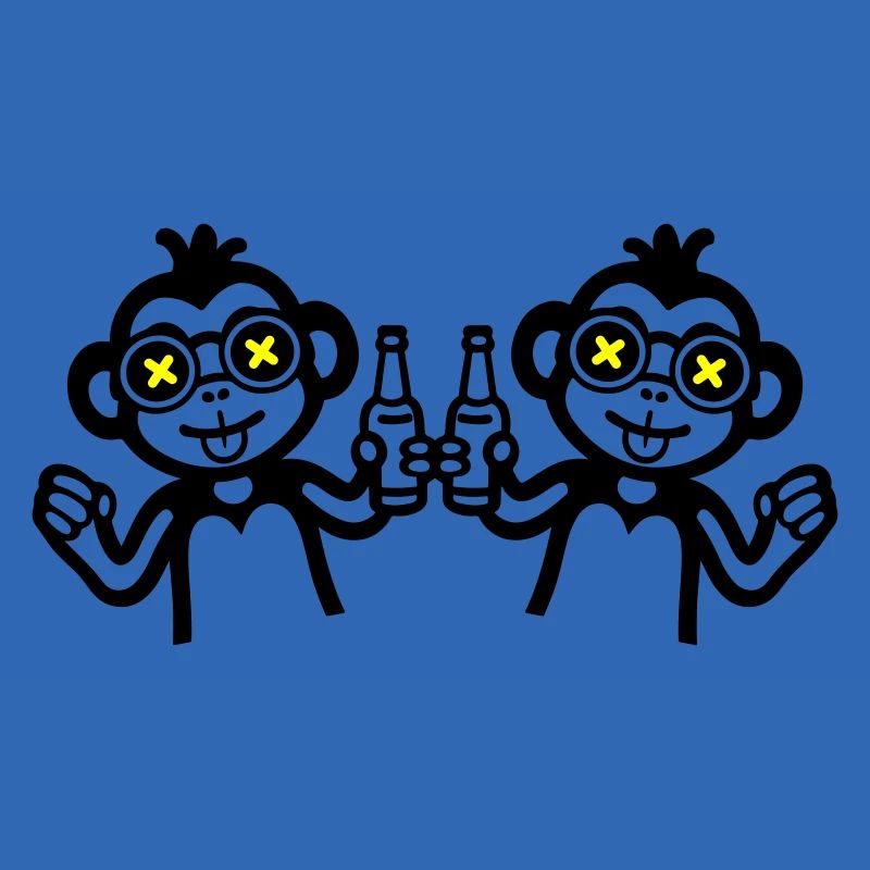 Monkeys Drinking Team Beer