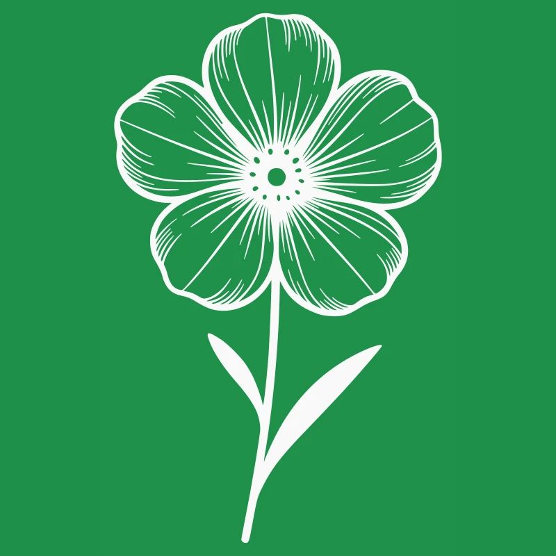 Fleur blanche graphique - variable de couleur