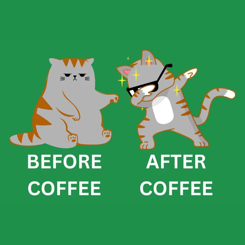 Dabbing Cat after Coffee dabbende Katze Kaffee