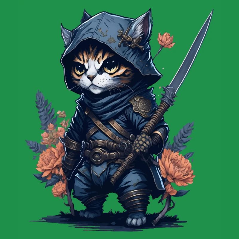 Préparez-vous à l’action avec le chat ninja