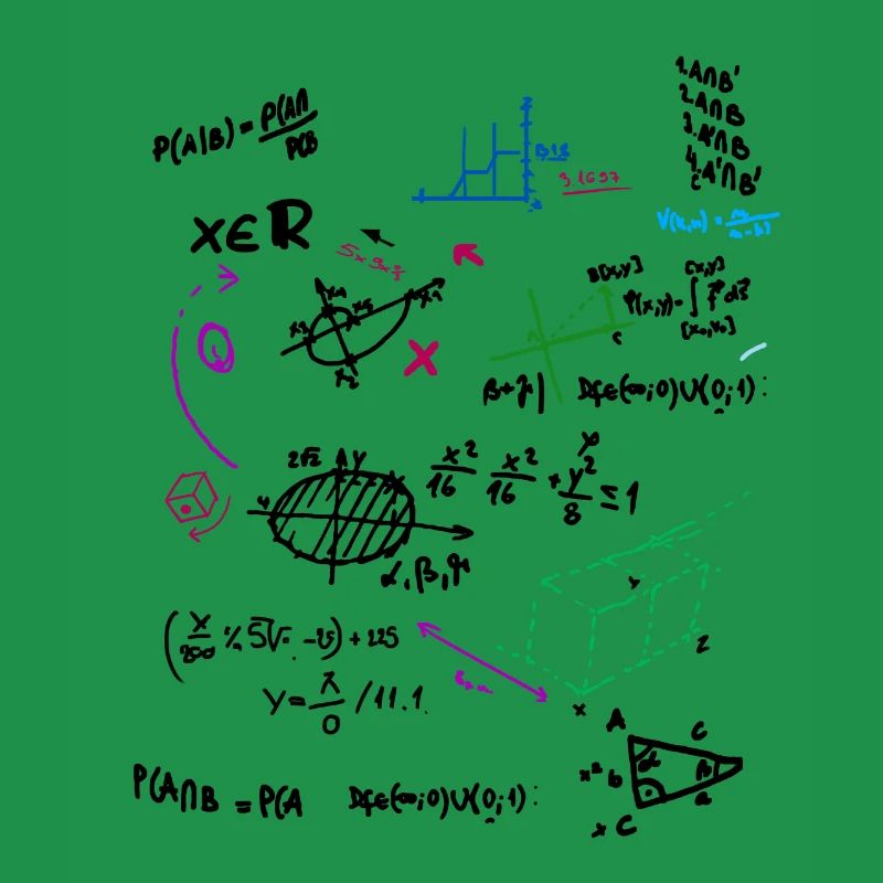 Math Complex Mathematical blackboard with formulas