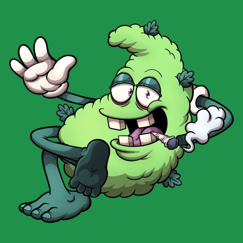 Chilling Bud Charakter raucht einen Joint