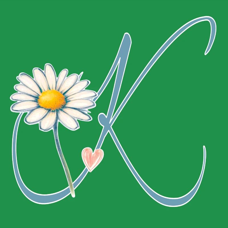 Buchstabe K Gänseblümchen Herz