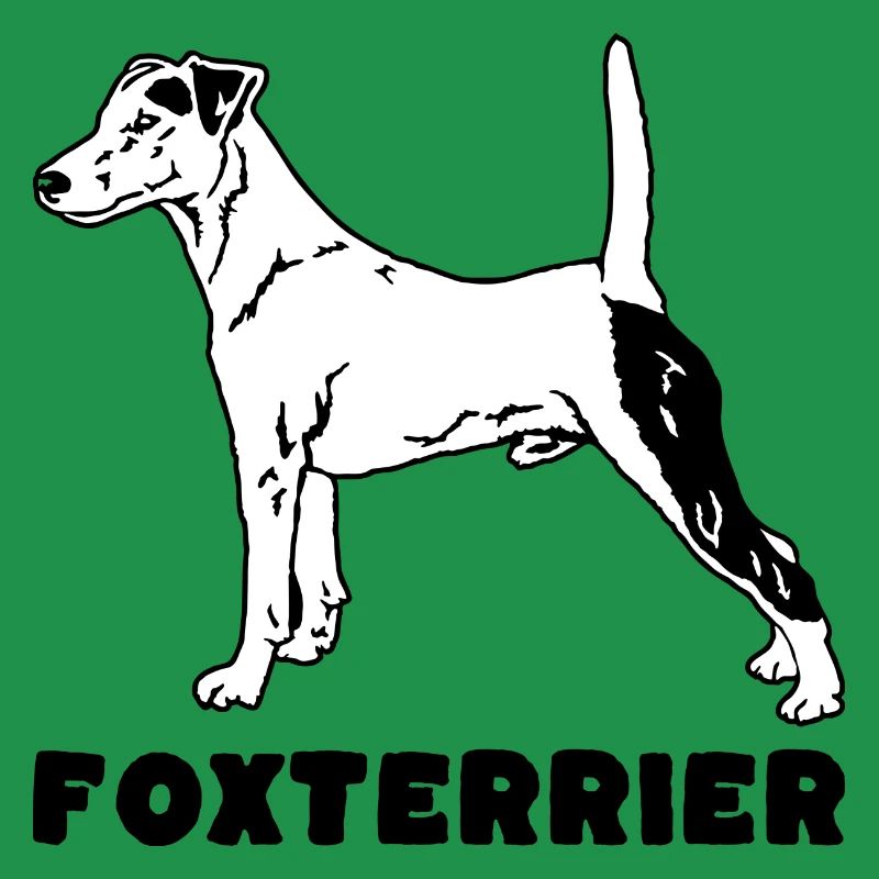 Fox Terrier standing with text