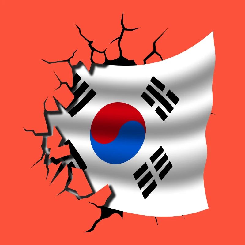 Drapeau de la Corée - Corée - Drapeau Broken Design