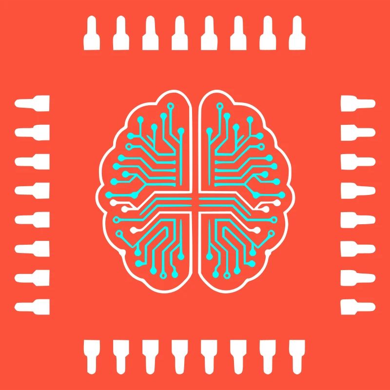 AI Brain Chip Processor Tech Vector