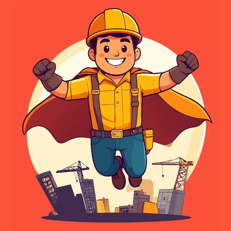 Construction Hero Superhero Construction Worker Construction Site Hero