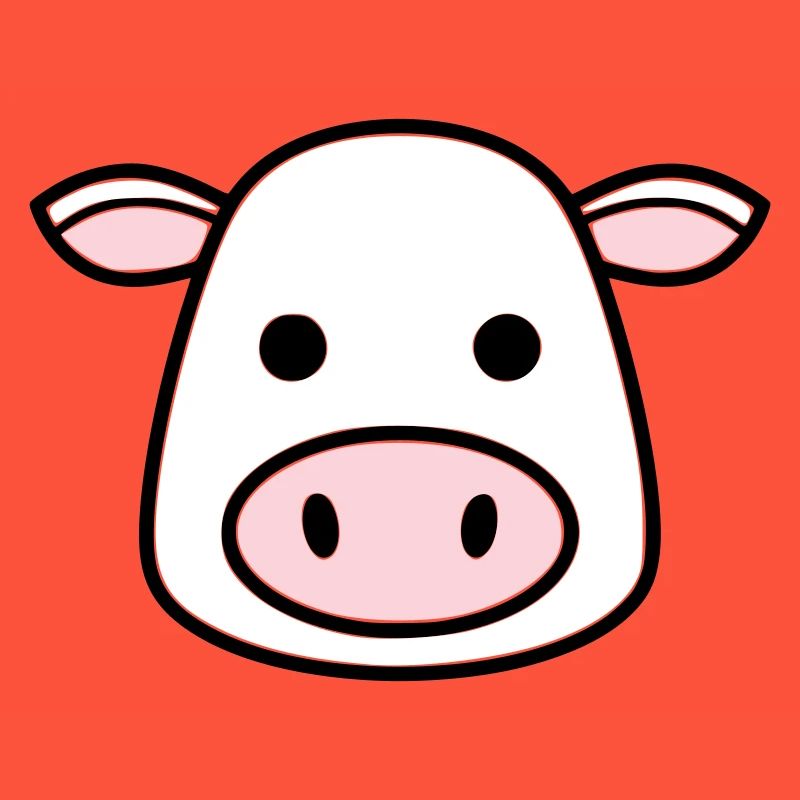 Cute Cow Head Face Comic Vector