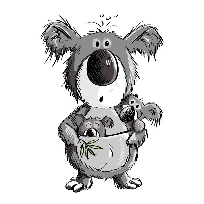 Süßer Koala Bär mit Kindern Comic