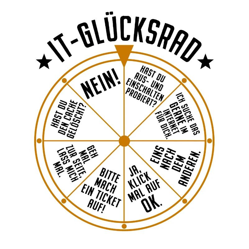 IT Support Glücksrad Service Desk IT Helpdesk Nerd