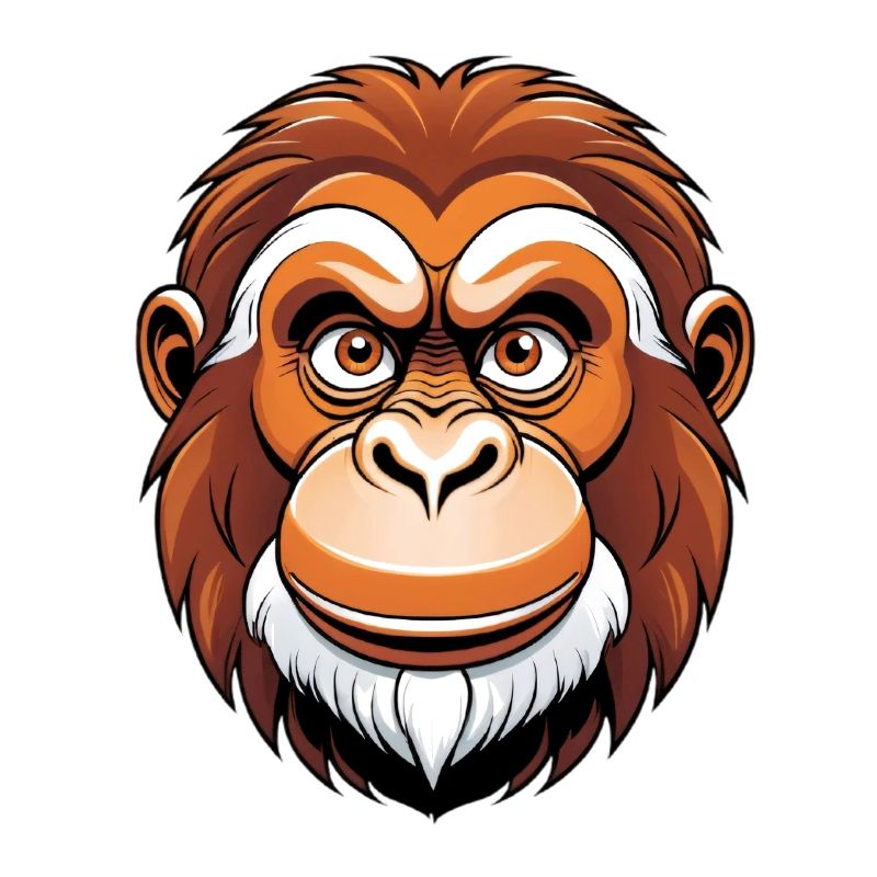 Portrait graphique de singe dans des tons chauds