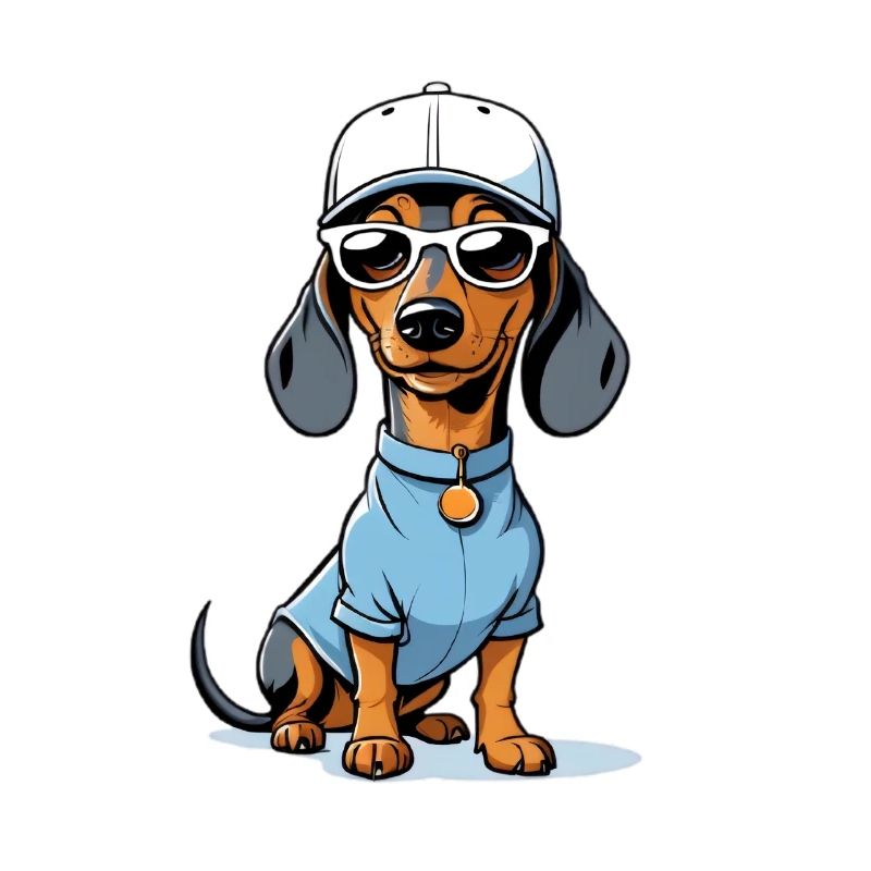 Sweat à capuche teckel avec lunettes de soleil
