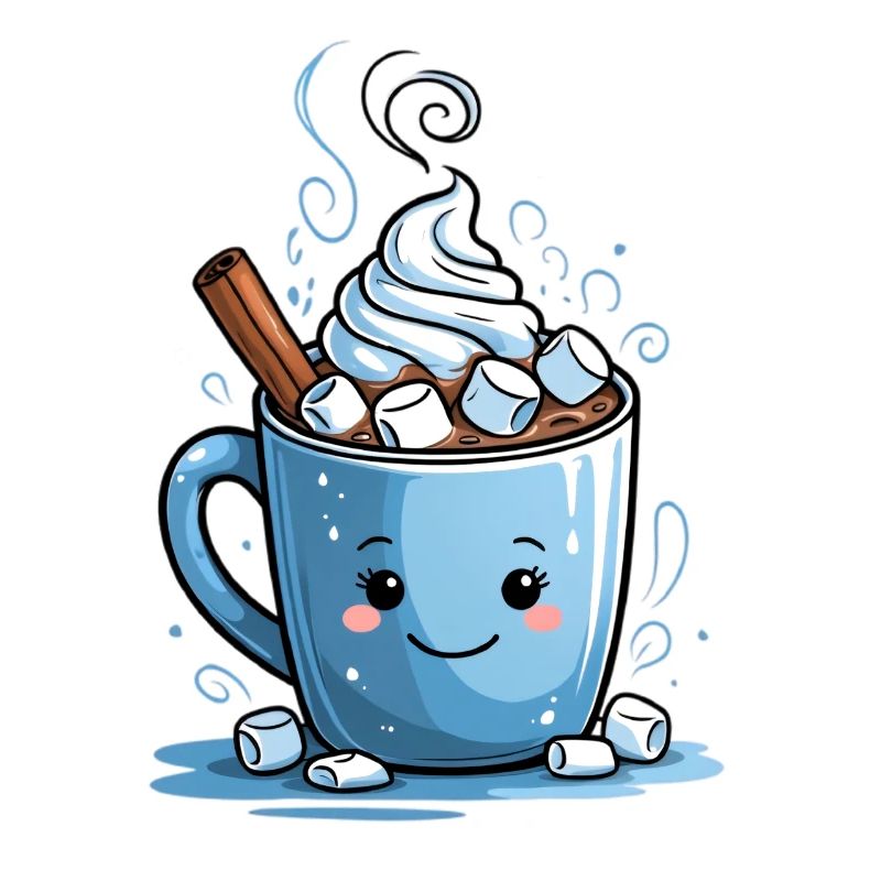 Cozy cocoa mug with marshmallows