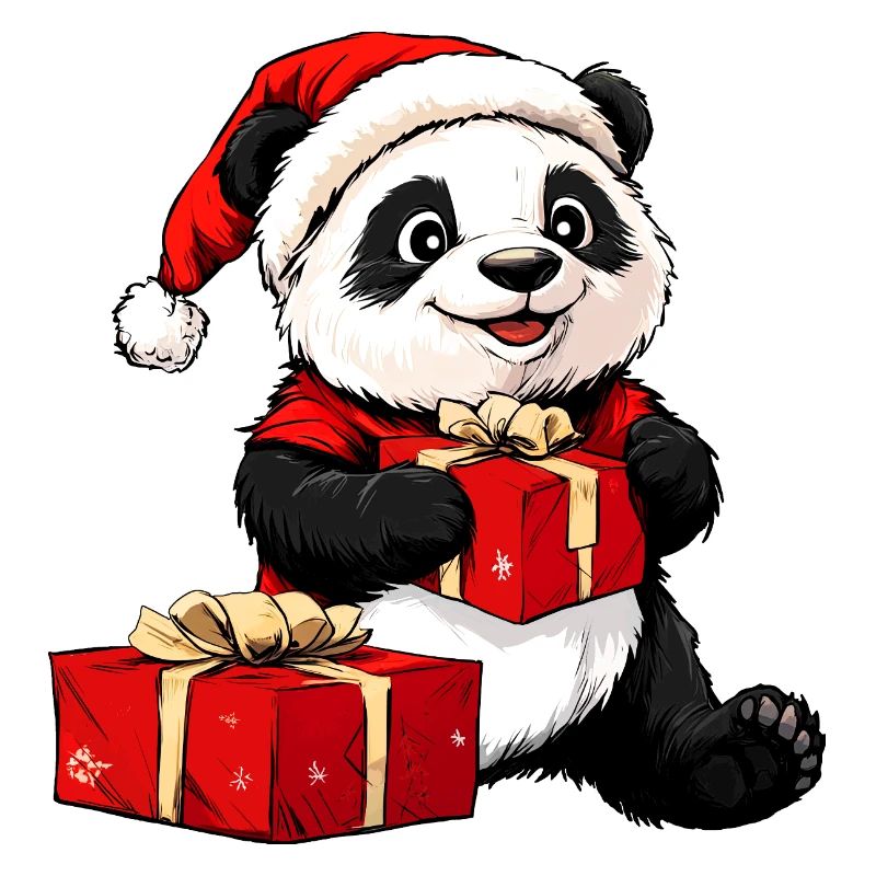 Panda Weihnachtsmann