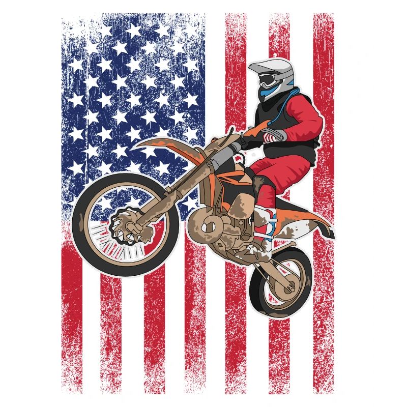 Drapeau américain du vélo de cross,