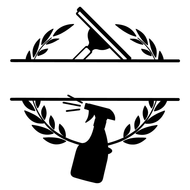 Sauberer Fensterwascher Logo Lorbeerkranz