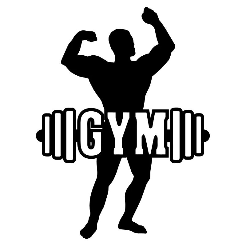 Bodybuilder shadow image logo gym