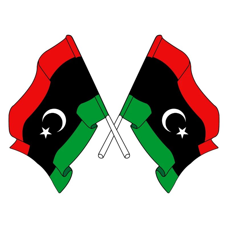 Two flags Libya