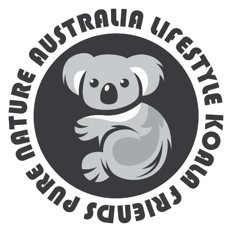 Australia Koala Comic Emblem Bear Animals Icon