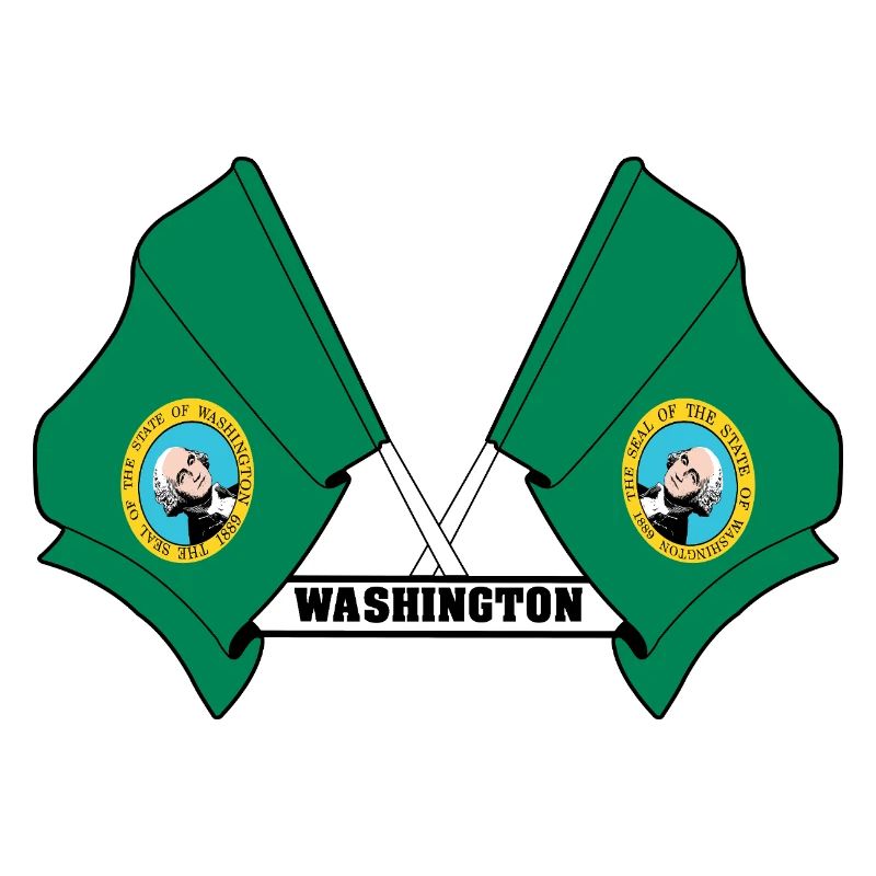 Two flags text WASHINGTON