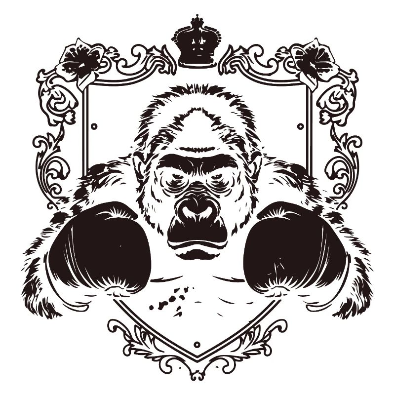 Gorilla with fighting pose