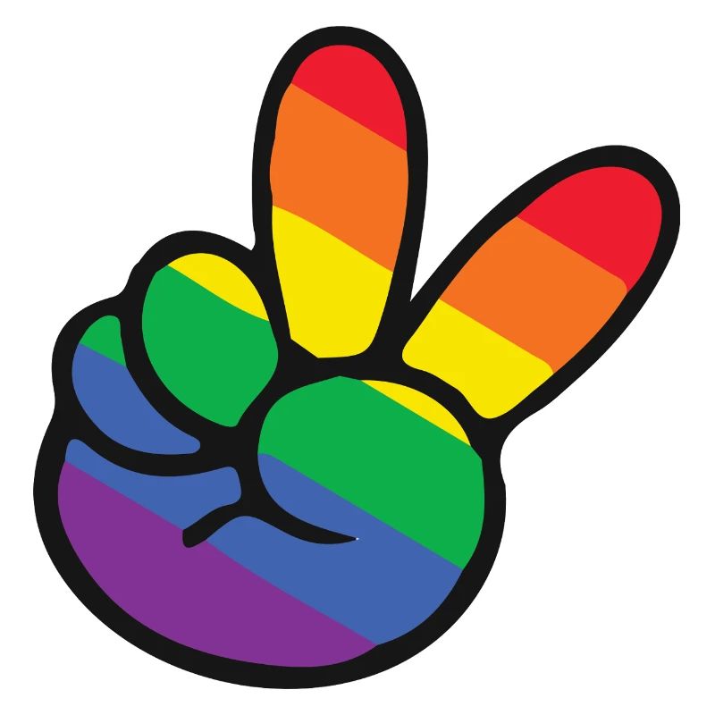 Regenbogen Peace Zeichen Hand