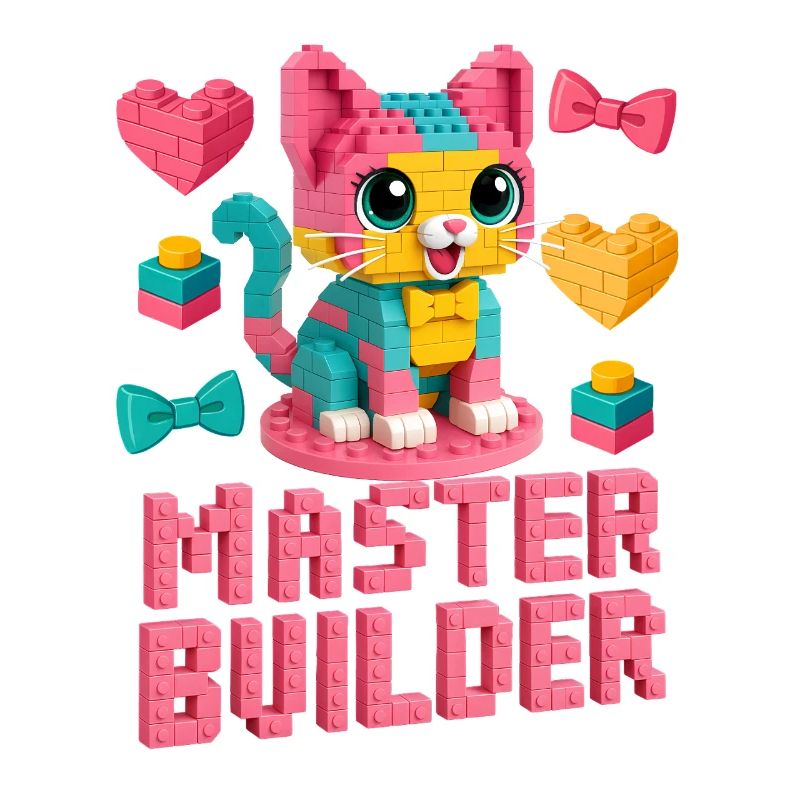 Maître constructeur créatif brique amoureux de la construction de blocs