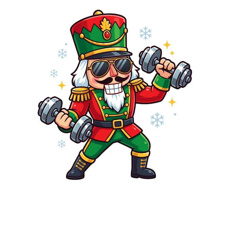 Christmas Nutcracker Weightlifting Funny Worko