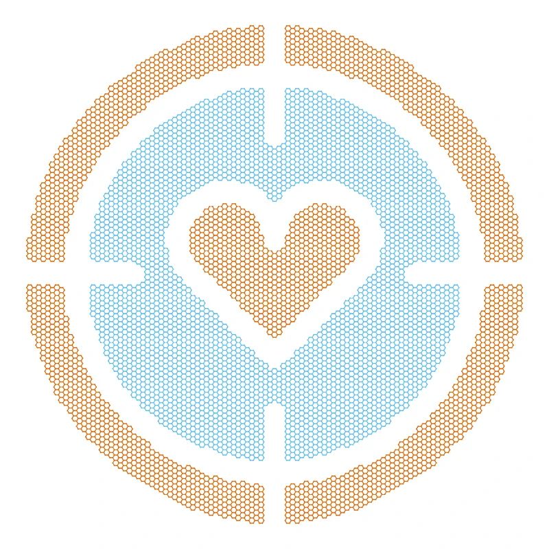 Heart in Target Emblem, honeycomb pattern