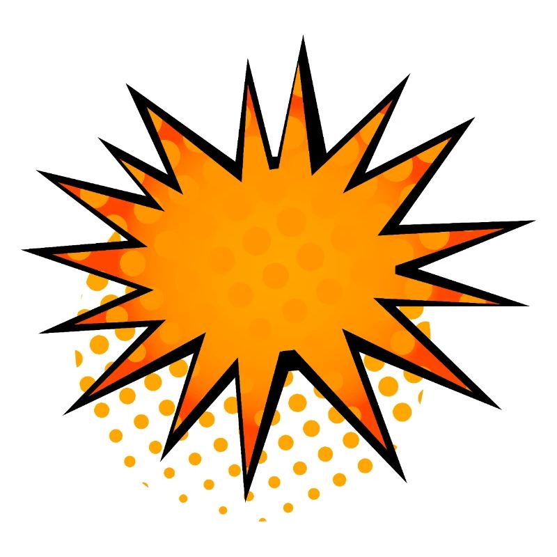 Halftone Comic Starburst Border