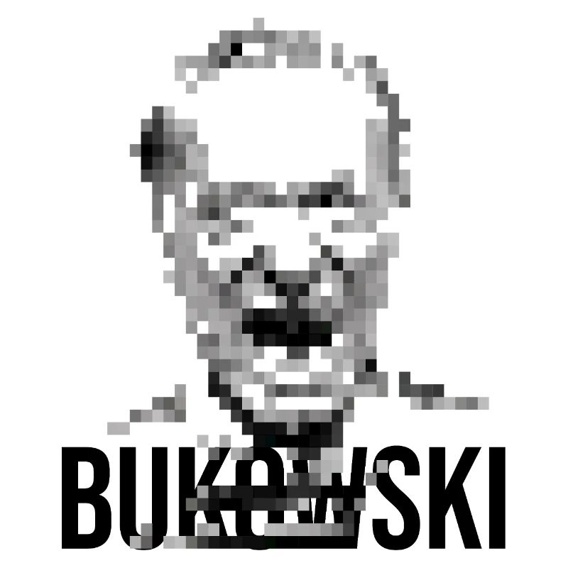 Charles Bukowski Conception de portraits pixelisés.