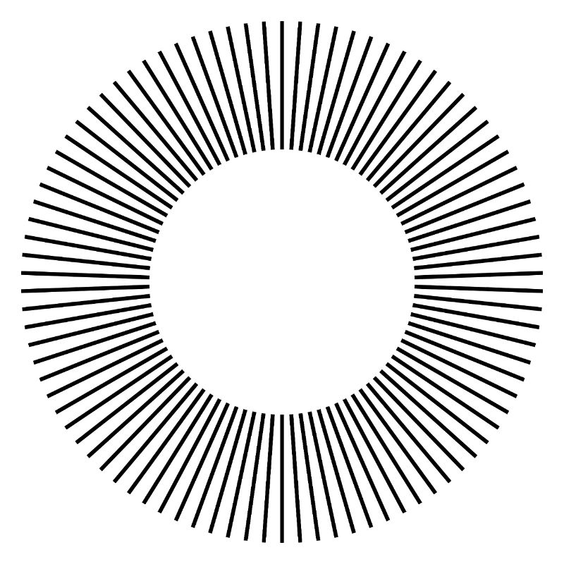 Conception de la composition des cercles de lignes