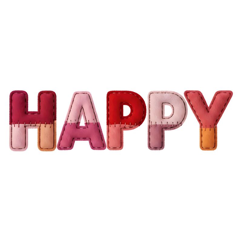 Happy Stoff Optik Typografie Trend