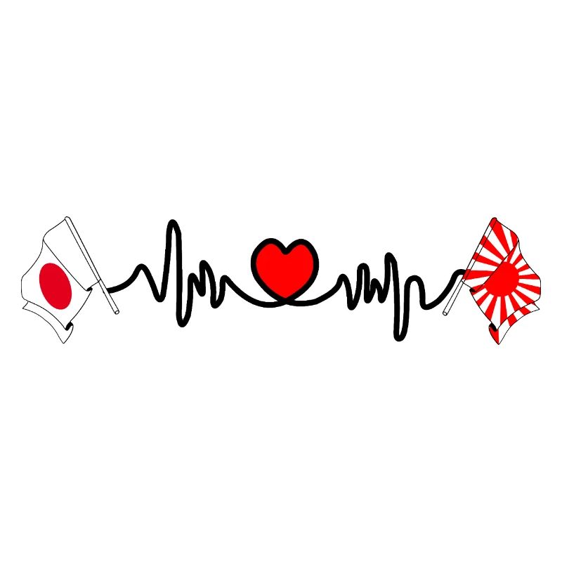 Herzfrequenz mit Japan & aufgehender Sonne