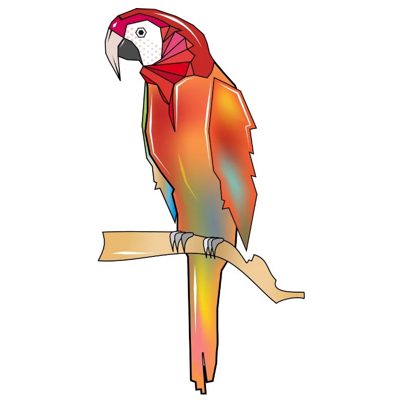 perroquet coloré dans un style polygone