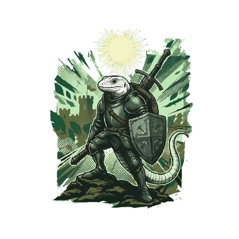 Medieval Knight Lizard in Sunlight