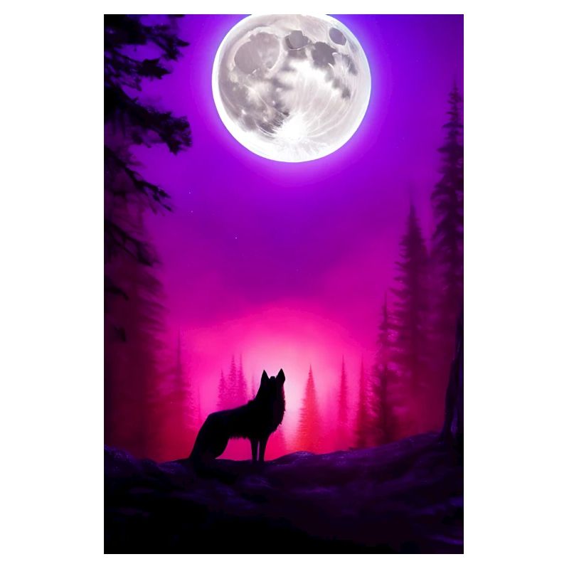 Wolf and Moon