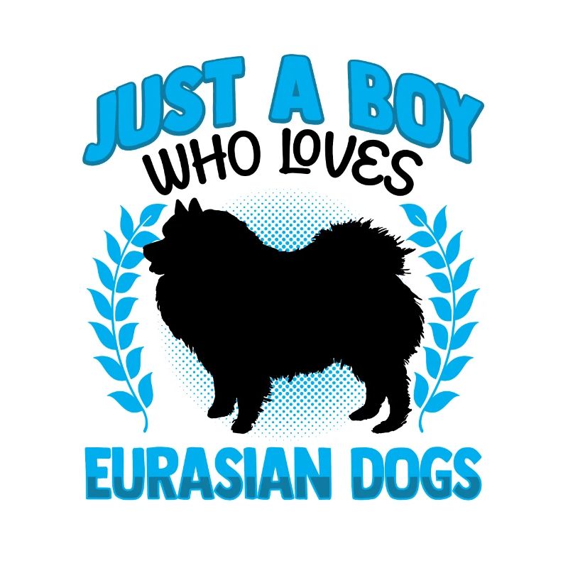 Junge der Eurasier liebt Eurasian Spitz
