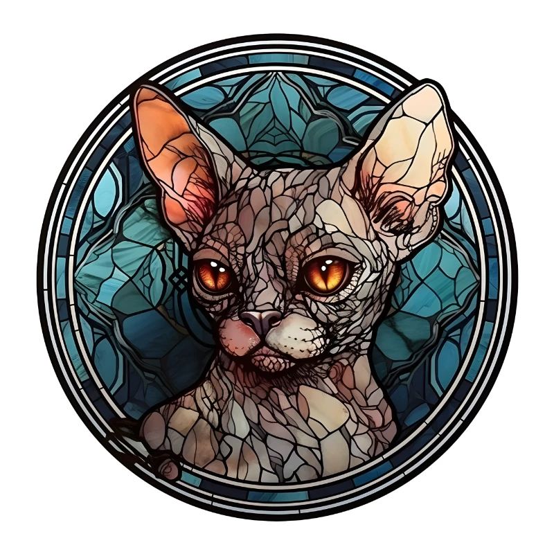 Devon Rex Cat Breed Aquarelle Verre
