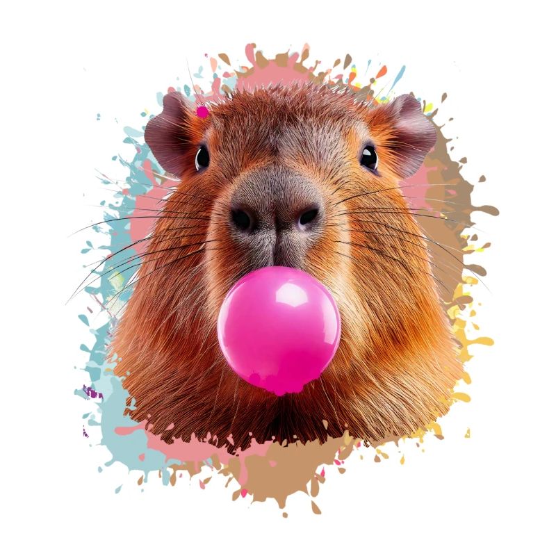 Capybara, graffiti, illustration, bubble gum