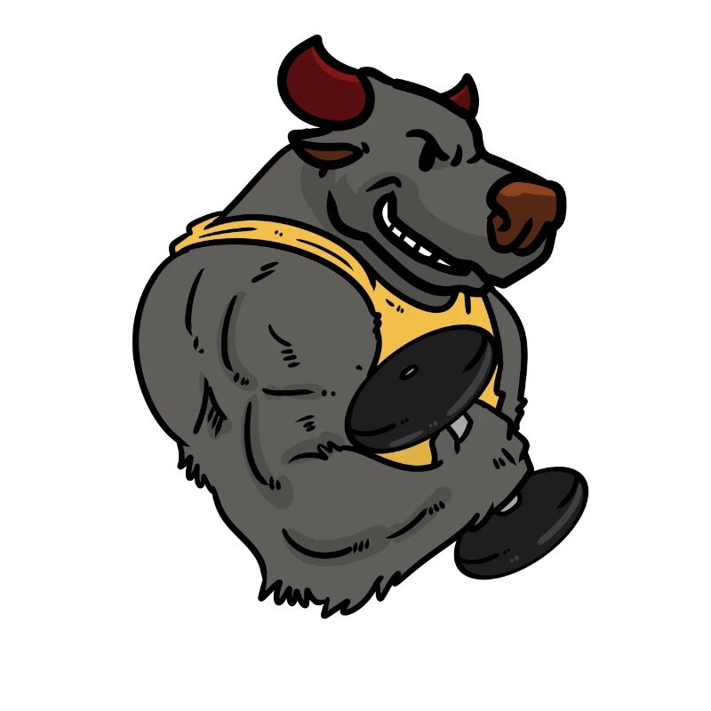 Bodybuilder Taurus Weight Training Lifting Dumbbell Biceps